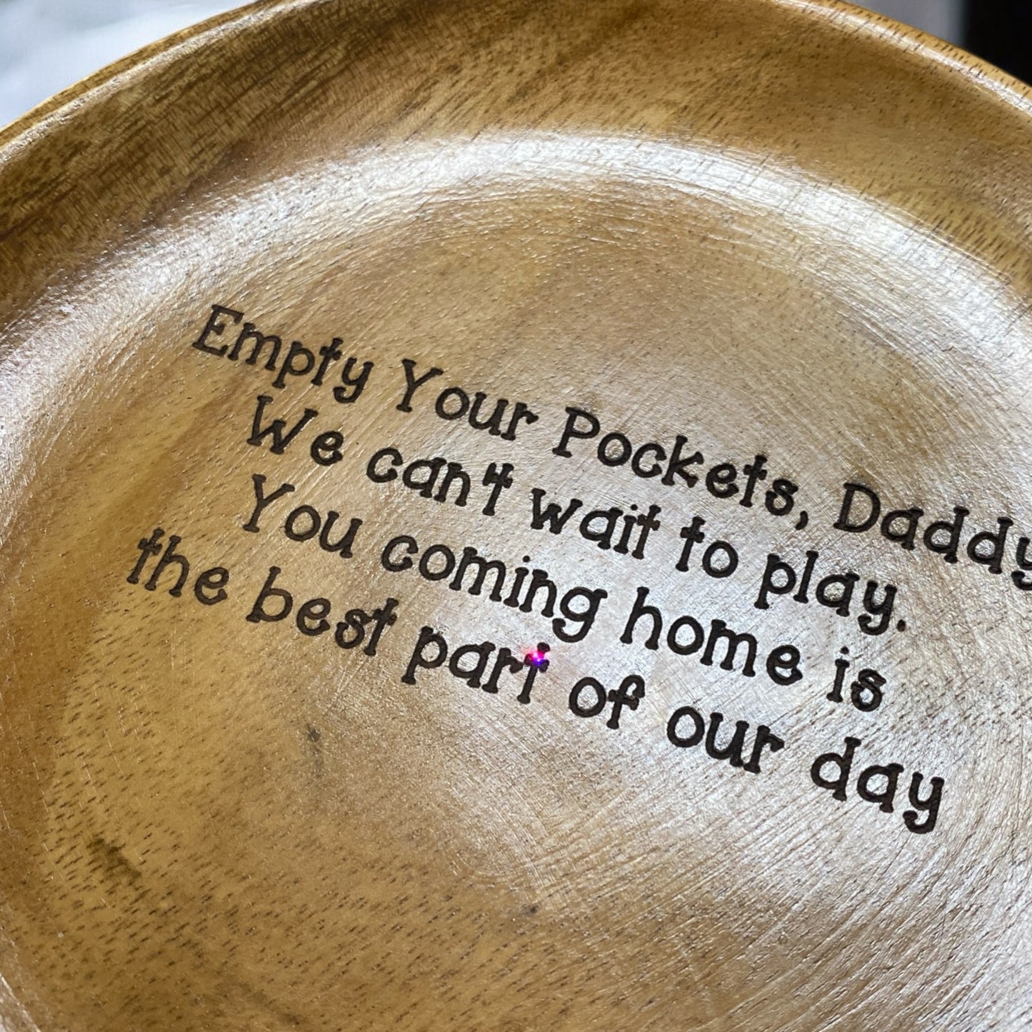 Custom Engraved Solid Acacia Key/Pocket Tray