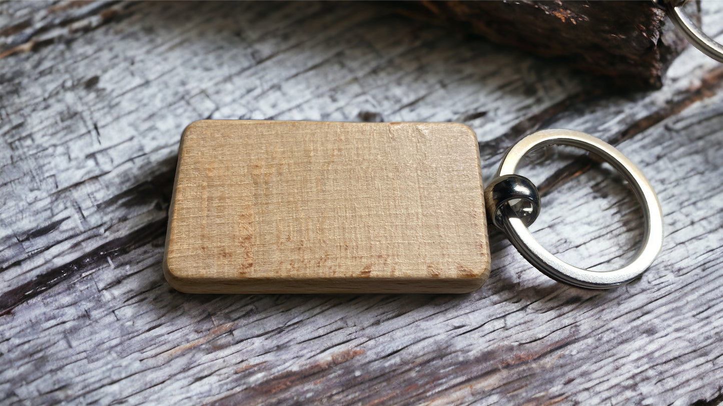 Personalized Tennessee License Plate Wooden Key Chain