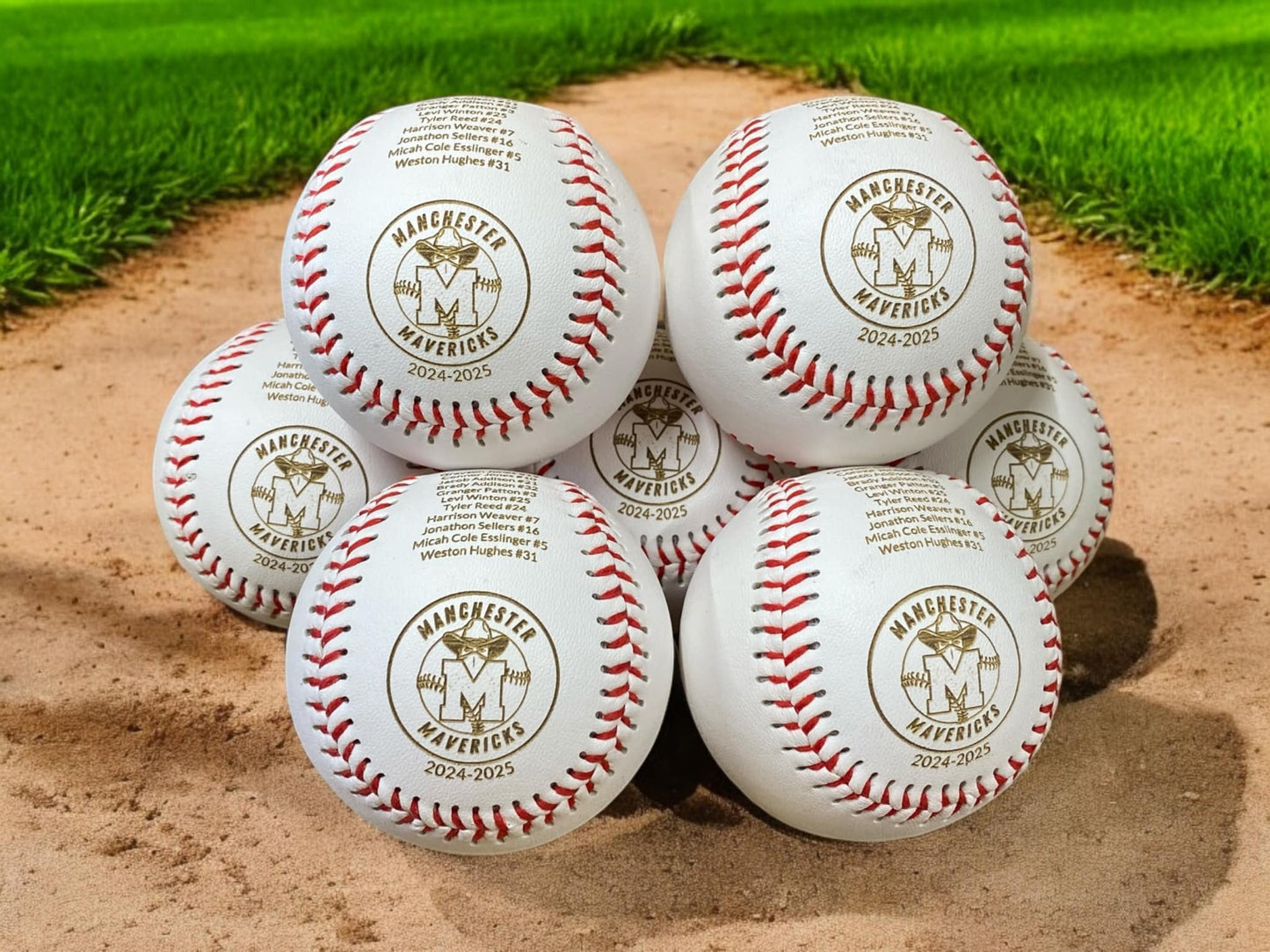 Mavericks Team Engraved Baseball