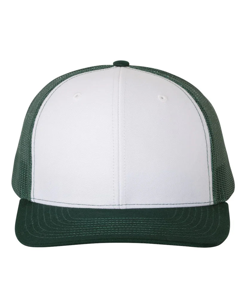 White / Dark Green