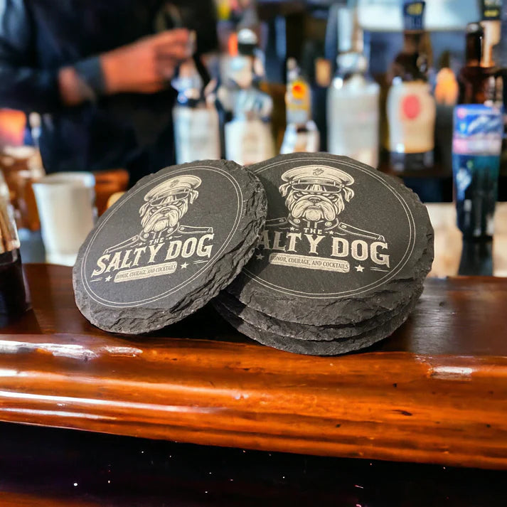 Set of 4 - The Salty Dog Custom Slate Coasters